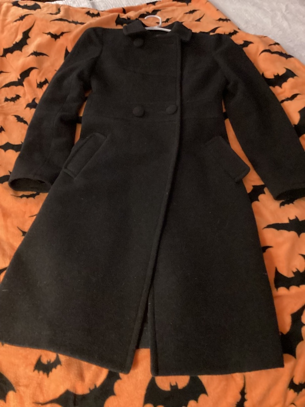 Saks Fifth Avenue Coat Made in Italy Vintage Wool Coat Tailored Trench Mod Black